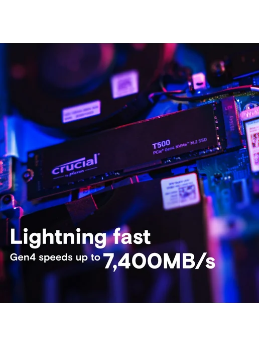Crucial Накопитель SSD 2 ТБ T500 M.2 2280 (CT2000T500SSD8), 2 ТБ, фото 2