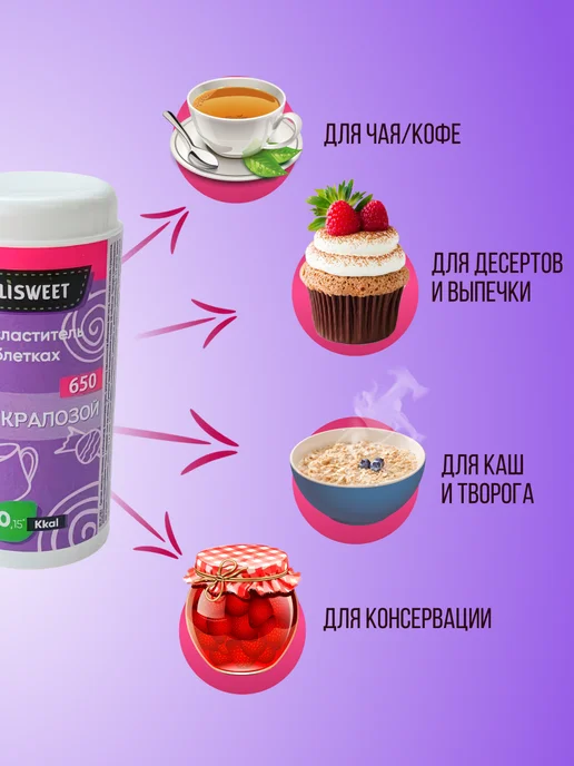 FANLISWEET Сахарозаменитель с Сукралозой 650 таблеток в дозаторе, вариант, фото 4