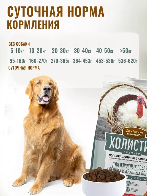 Сухой корм Деревенские лакомства для собак, крупные, средние, 12 кг, фото 6