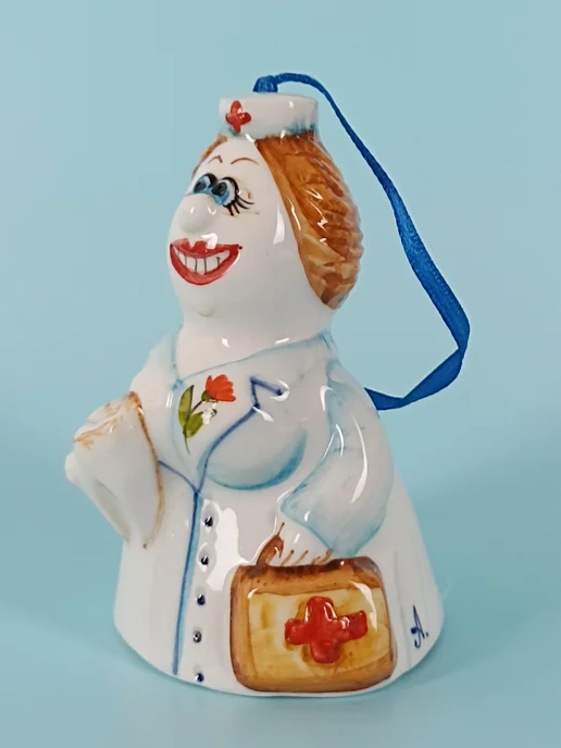 Ceramic Fauna Фарфоровый колокольчик Зубной врач, ёлочная игрушка, черный, фото 2