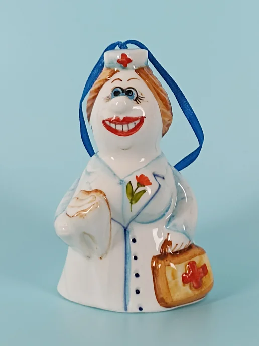 Ceramic Fauna Фарфоровый колокольчик Зубной врач, ёлочная игрушка, черный, фото 3