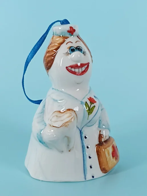 Ceramic Fauna Фарфоровый колокольчик Зубной врач, ёлочная игрушка, черный, фото 5