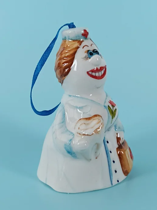 Ceramic Fauna Фарфоровый колокольчик Зубной врач, ёлочная игрушка, черный, фото 6