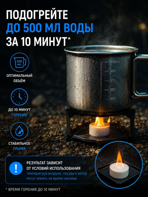 Сухое горючее в тубусе - 30 таблеток для розжига (3 тубы), вариант, фото 3