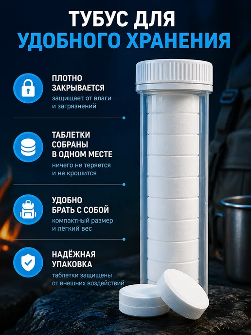 Сухое горючее в тубусе - 40 таблеток для розжига (4 тубы), вариант, фото 4