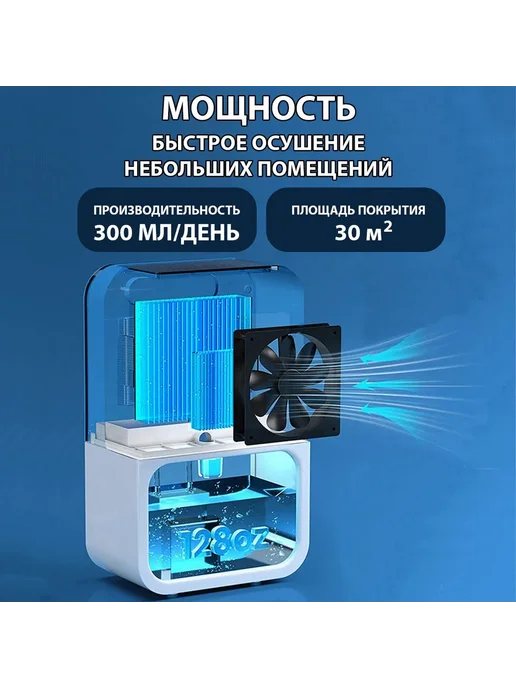 Осушитель воздуха климатический бытовой для дома и кухни, белый, фото 2