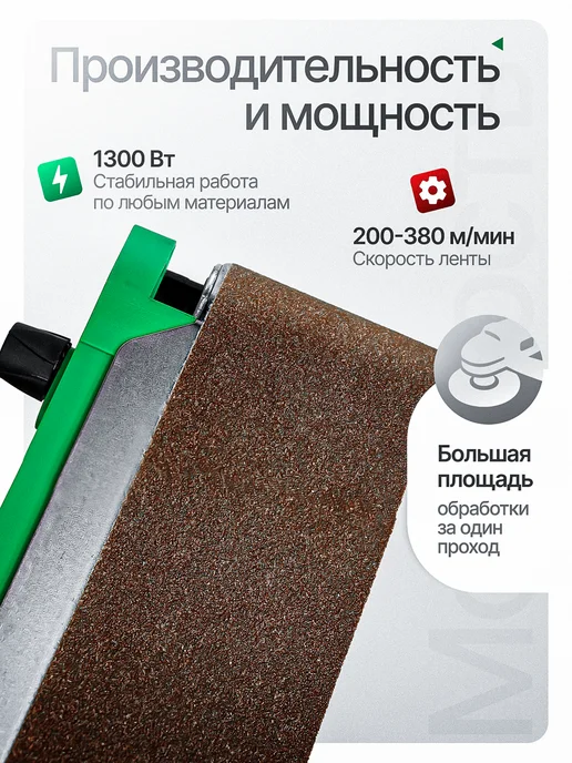 ELECTROLITE Ленточная шлифмашина с регулировкой оборотов BS 1300, вариант, фото 2