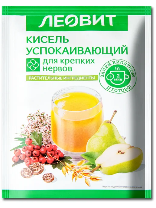 ЛЕОВИТ Кисель "Успокаивающий" от стресса и нервов, в пакетах 20 г, 20 г, фото 2