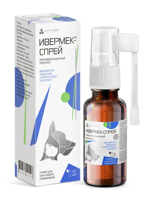 Nita-Farm Ивермек-спрей противопаразитарный, 30 мл, 30 мл