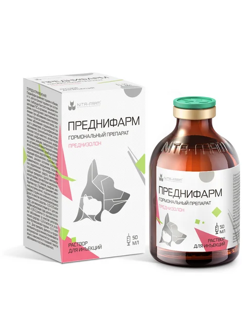 Nita-Farm Преднифарм ТАБ 4 мг преднизолон для кошек и собак, 20 таб, 50 мл