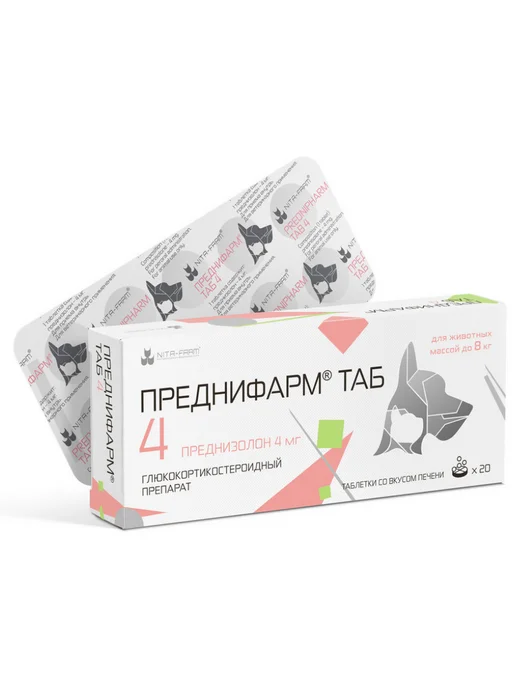 Nita-Farm Преднифарм ТАБ 4 мг преднизолон для кошек и собак, 20 таб, вариант