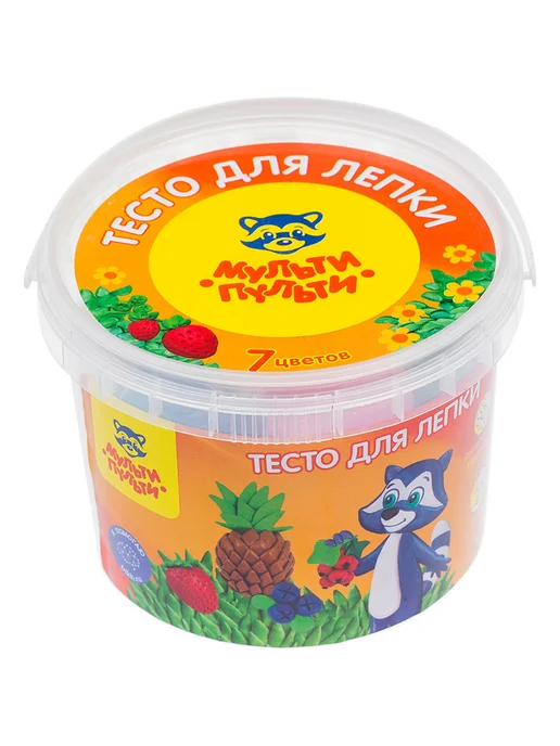 Мульти-пульти Тесто для лепки енот на каникулах 07 цветовx60г пластиковое, вариант, фото 2