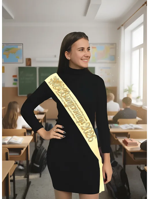 Macline Лента выпускница 2026, бежевый, 1 шт, фото 4