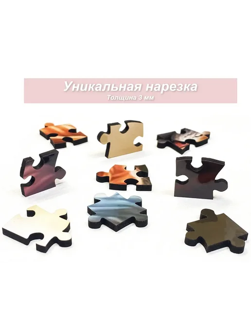 1001puzzle Пазл Алма деревянный 500 деталей. Осенний вечер в парке, вариант, фото 4