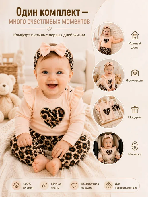 Murat Baby Collection Нарядный комплект костюм боди для новорожденных, розовый, фото 7