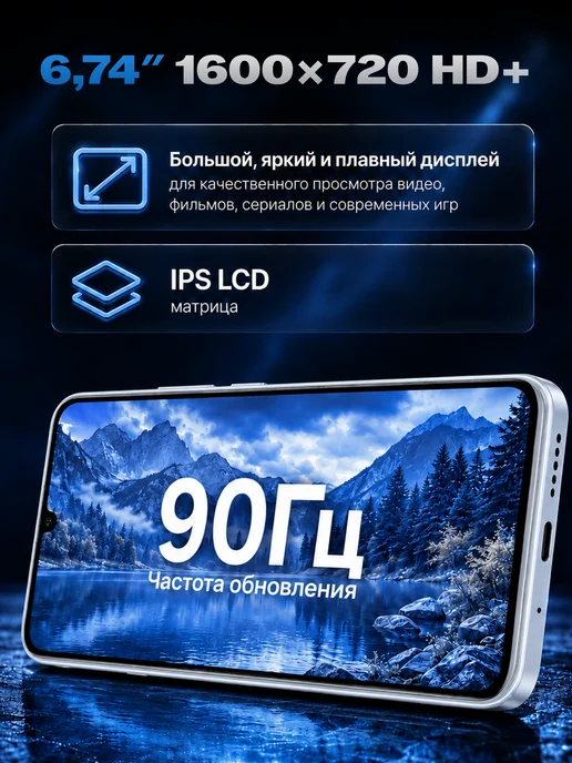 Смартфон Xiaomi Redmi 13C 8/256 ГБ, голубой, фото 4