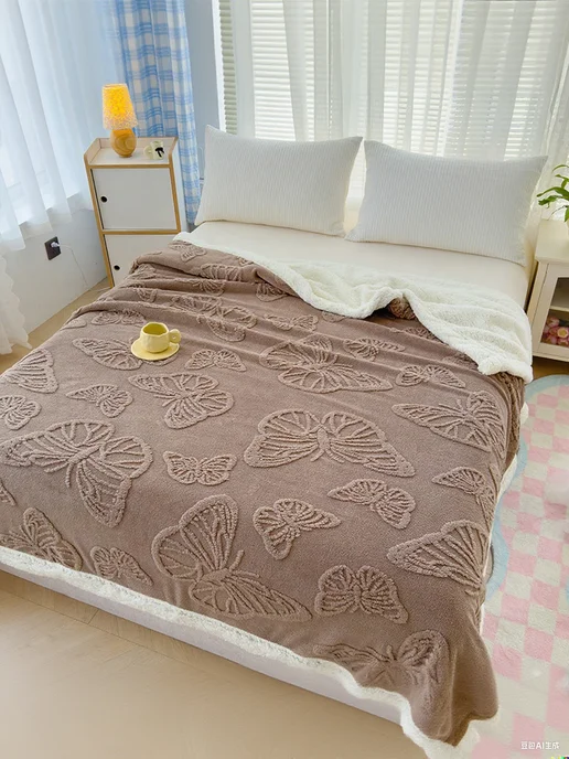 ikea-home Плед двухслойный с бабочками, 200х230 см, 200x230 см, фото 2