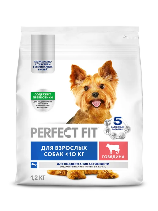 Сухой корм PERFECT FIT Перфект Фит для собак, мелкие, говядина, 1,2 кг, фото 2