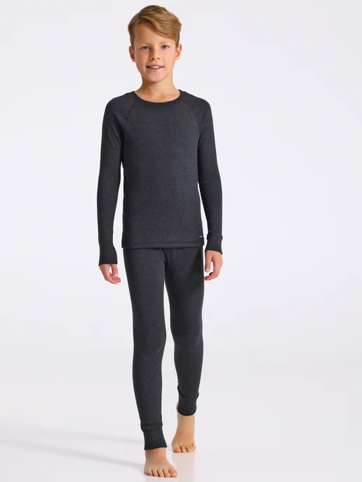 Lynxy Термобелье зимнее хлопок комплект Natural, черный, фото 6