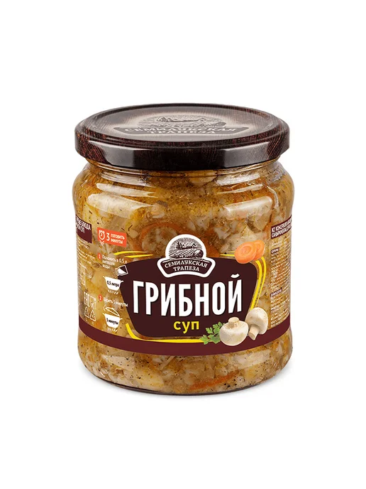 Семилукская Трапеза Суп в банке готовый грибной 2 шт, 460 г, фото 3