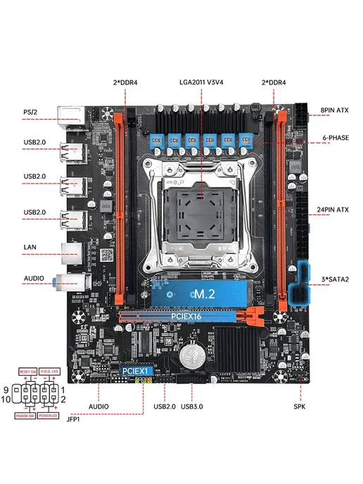 SOYO Комплект материнской платы X99+XEON E5 2680 V4+DDR4 16Gb(2*8…, 2x8, 16 ГБ, фото 3