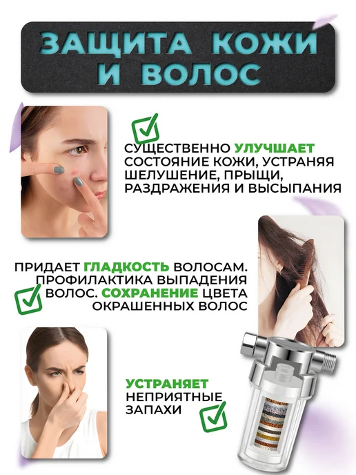 WUYZ Aqua Фильтр для душа и ванны от хлора и жесткости, вариант, фото 2