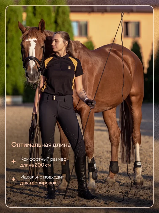 TAYA equestrianism Бич для конного спорта, шамбарьер 200 см, черный, фото 4