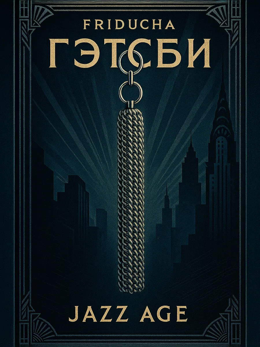 Подвеска «Гэтсби», кисточка из цепей, родий