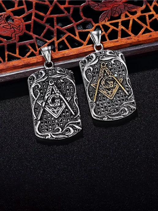 LAWE Кулон на шею с цепочкой Masonic Symbol 60 см, серый, фото 8