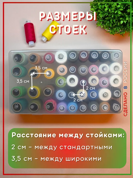 ДВА ЛЬВА 3шт. Органайзер для ниток катушек 42 стойки, 3 шт, фото 5