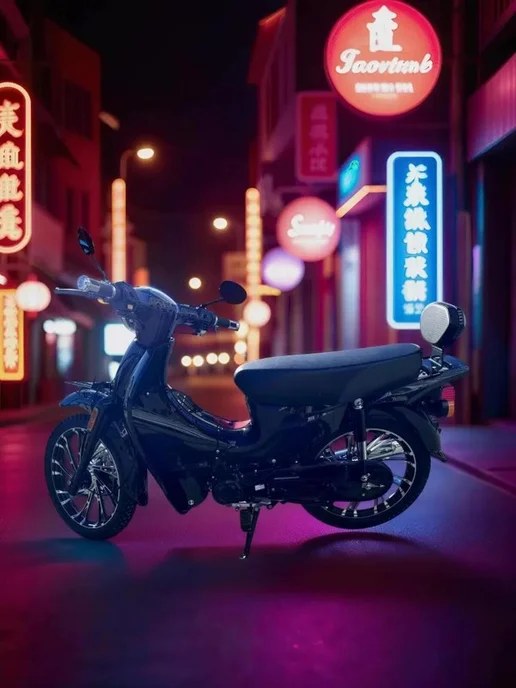 ТЕХНОМОТОРФ Мопед GATAN BLACK 110 см3 (49 см3) (REPLICA HONDA SUPERCUB), черный, фото 2