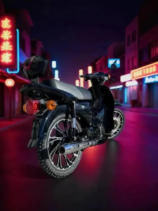 ТЕХНОМОТОРФ Мопед GATAN BLACK 110 см3 (49 см3) (REPLICA HONDA SUPERCUB), черный, фото 3