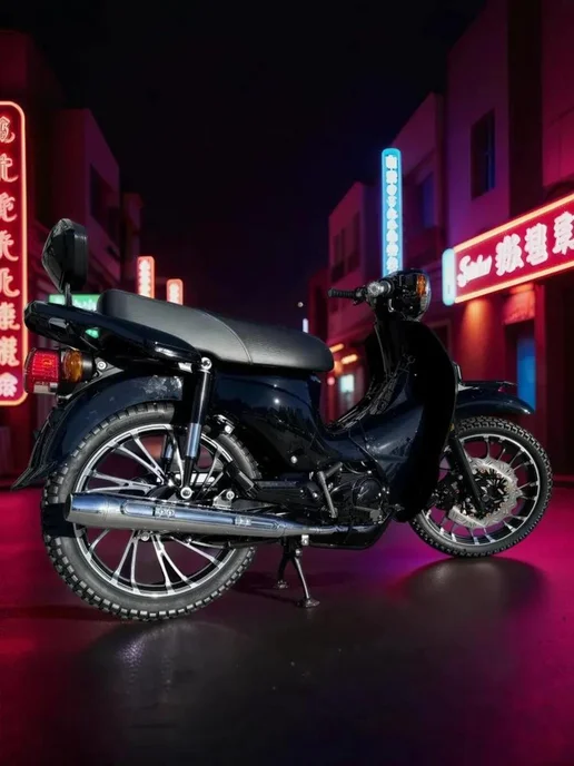 ТЕХНОМОТОРФ Мопед GATAN BLACK 110 см3 (49 см3) (REPLICA HONDA SUPERCUB), черный, фото 4