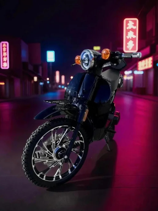ТЕХНОМОТОРФ Мопед GATAN BLACK 110 см3 (49 см3) (REPLICA HONDA SUPERCUB), черный, фото 5