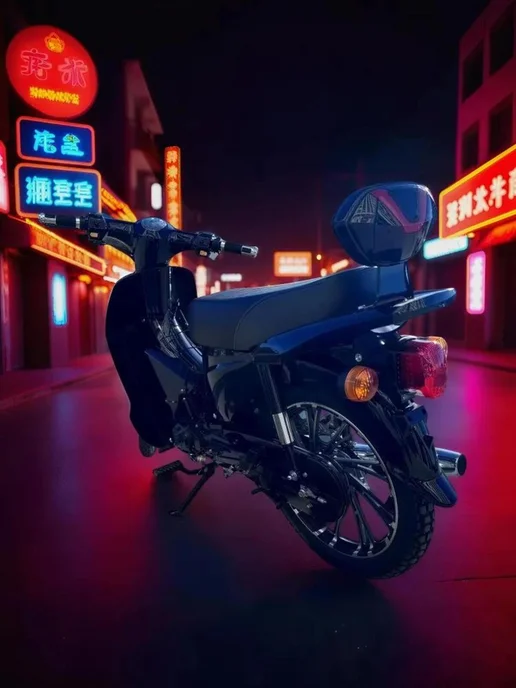 ТЕХНОМОТОРФ Мопед GATAN BLACK 110 см3 (49 см3) (REPLICA HONDA SUPERCUB), черный, фото 7