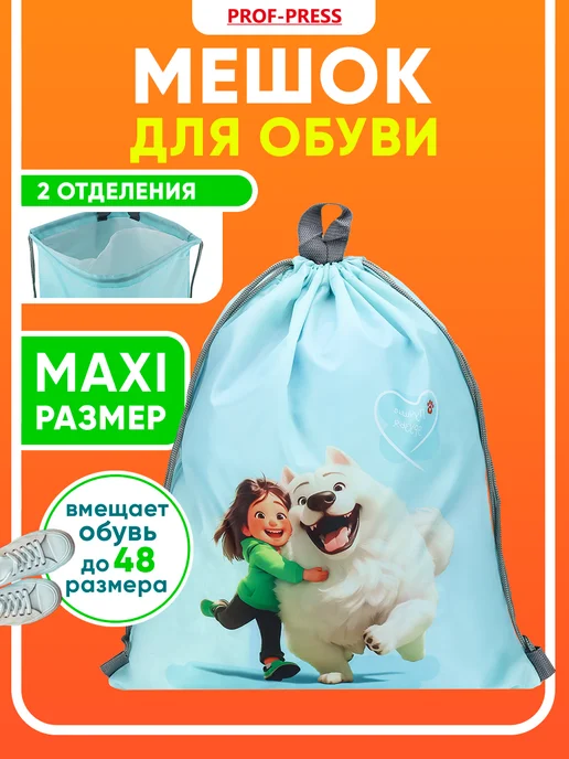Prof-Press Мешок для сменки сумка для обуви в школу, голубой