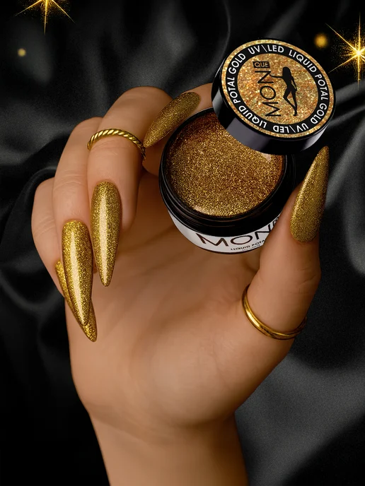 Monique gel-polish Гель краска жидкая поталь для ногтей золото, золотой, фото 7