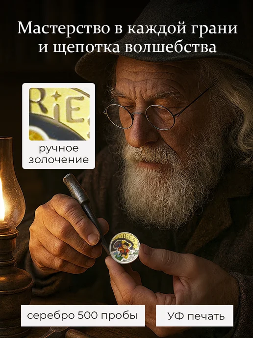 Волго-Вятский монетный двор Серебряный сувенир ребенку на день рождения овен, серебристый, фото 3