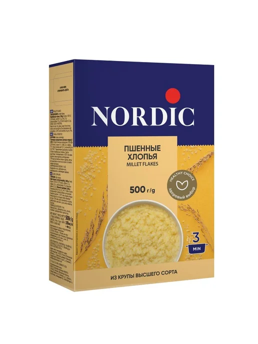 Хлопья Nordic Пшенные, 500 г, 6 шт, 500 г, 6 шт, фото 2