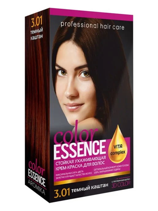 Aromika Стойкая крем краска для волос color essence 3.01 темный кашт…, коричневый, фото 2