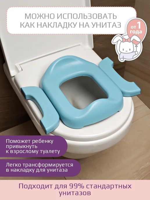 KIDWICK Накладка на унитаз детская складная, горшок дорожный, голубой, фото 5