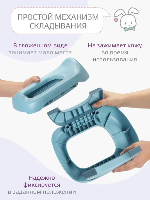 KIDWICK Накладка на унитаз детская складная, горшок дорожный, голубой, фото 7
