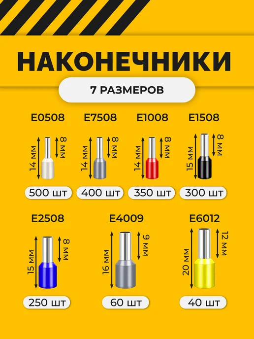 ATTools НШВИ набор втулочных наконечников для проводов 1900 шт, 1900 шт, фото 2