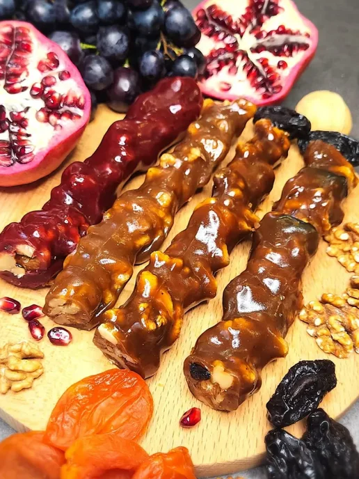 Нимантика Чурчхела без сахара ассорти 4 вкуса 450г, вакуум, 450 г
