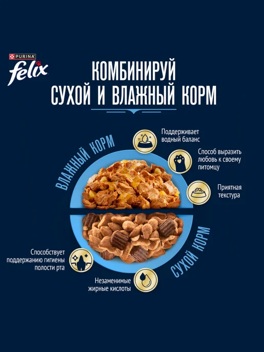 FELIX Влажный корм паштет для кошек, Курица и кролик, 75г х 26шт, 75 г, 26 шт, фото 7