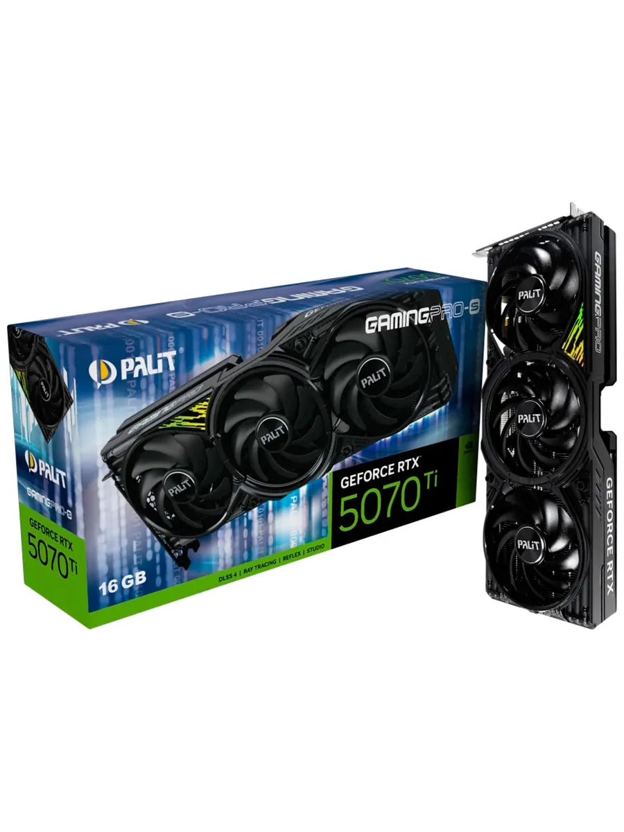 Palit Видеокарта RTX 5070 Ti 16GB GamingPro-S NE7507T019T2-GB2031U