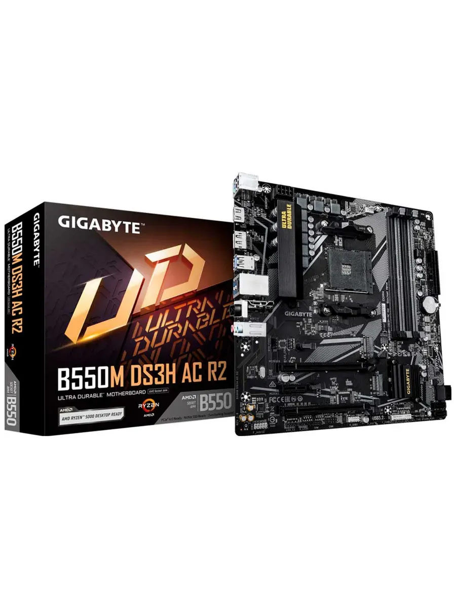Gigabyte Материнская плата B550M DS3H AC R2 (AM4, mATX)
