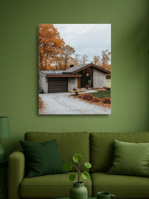 АртКод Картина на холсте 40 x 50 дом архитектура, 40x50, фото 2