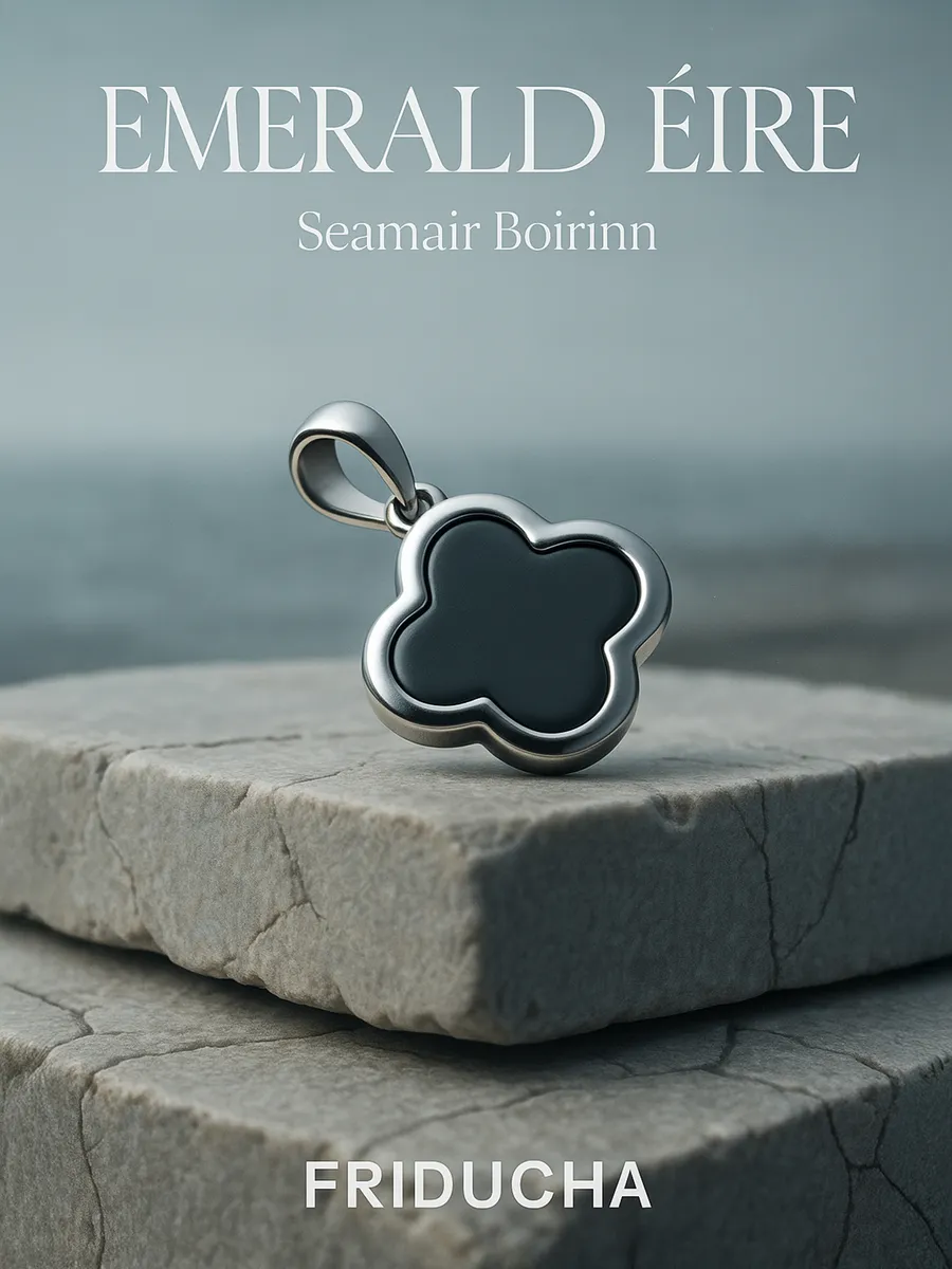 Подвеска Boirinn, клевер с керамикой, родий