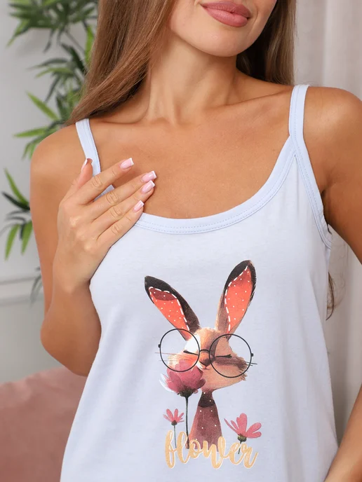 Lookatmestore Ночная сорочка домашняя хлопок, голубой, фото 3